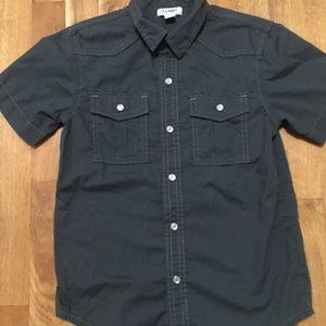 Boys Skull Button Down Collard Shirt
